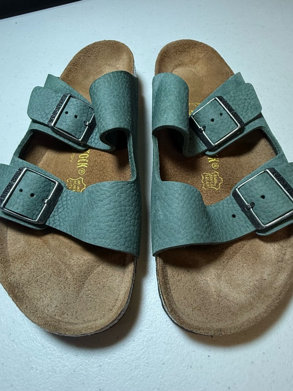 Birkenstock Arizona Unisex Sandals, 42 R - Teal Suede Leather - Picture 2 of 4